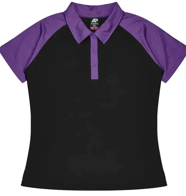 Aussie Pacific Manly Lady Polos 2318  Aussie Pacific BLACK/ELECTRIC PURPLE 6